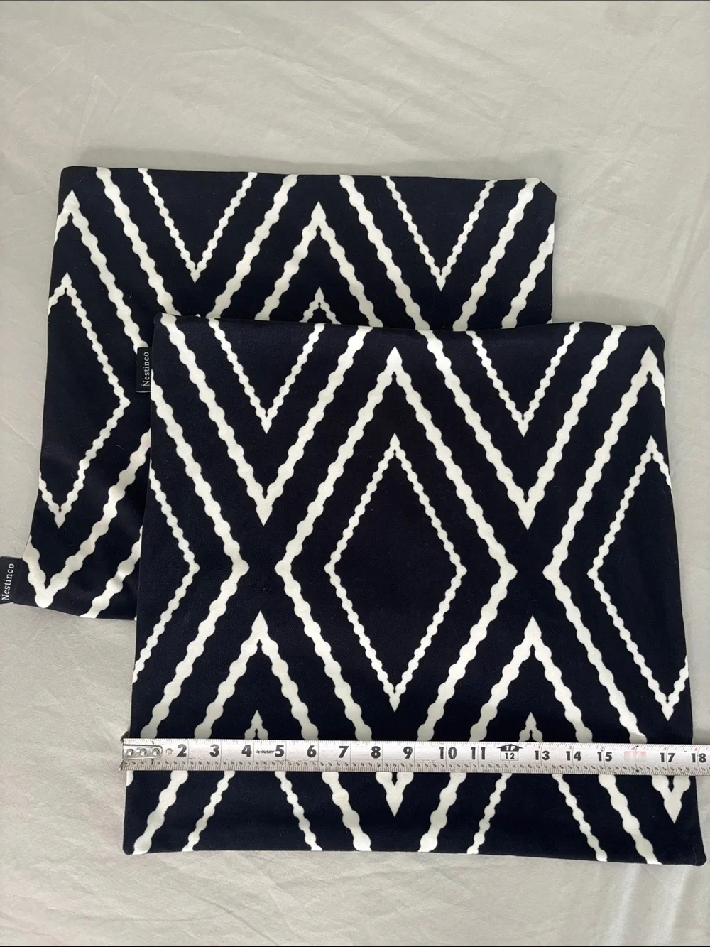 Black and White Geometric Pillow Covers - Set of 2